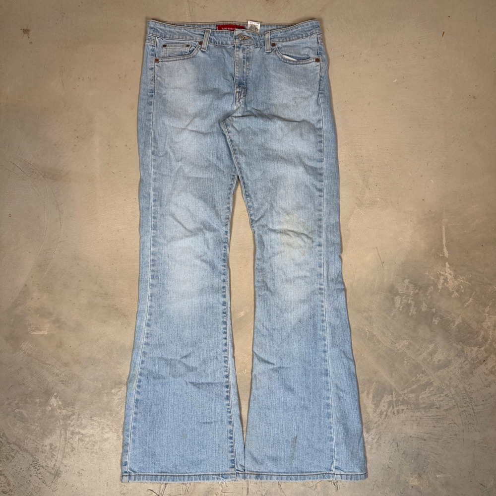 Levis 519 Low Flare bell bottom Jeans Womens 13 JR L Light Wash Denim Low Rise